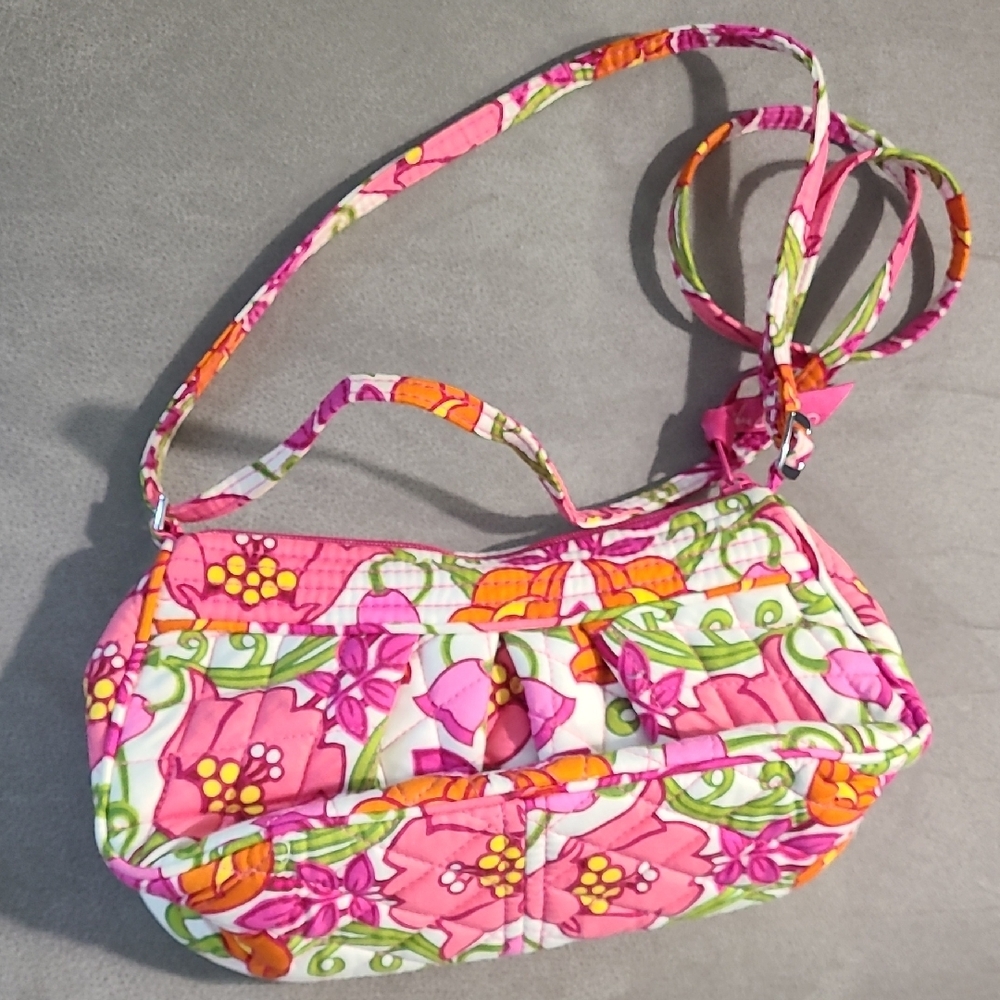 Vera Bradley Pink and Orange‎ Floral Crossbody Bag - Picture 3 of 15